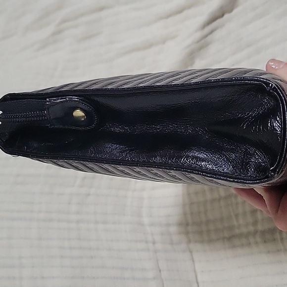 VintageMario Valentino Black Clutch Zip Closure
